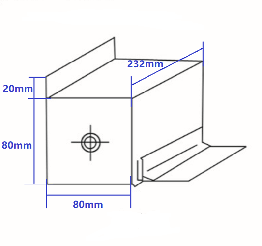 Tekening RVS rolafdekking 200 x 1700mm
