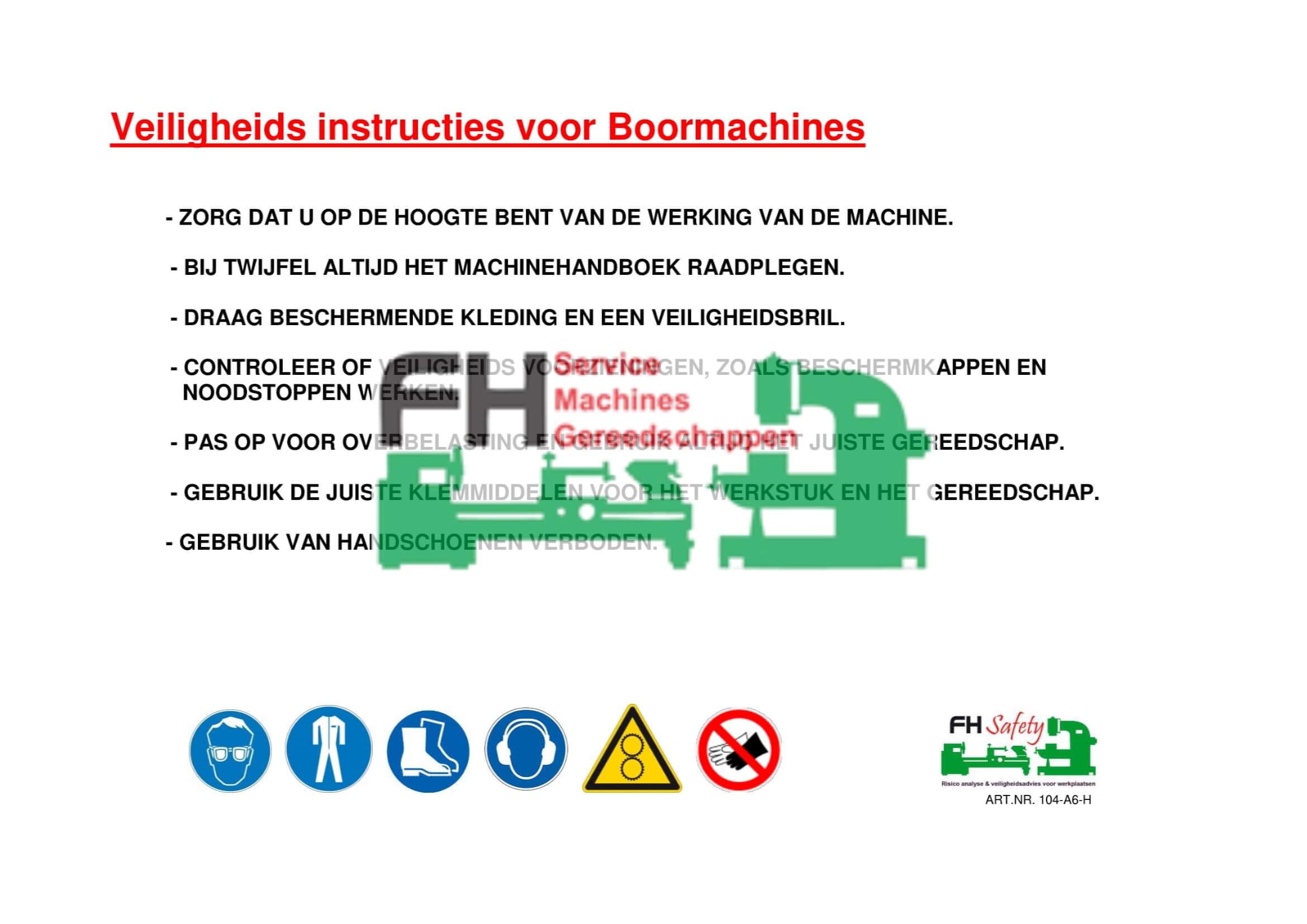104-A6-H Boormachine veilgheidsinstructie-1